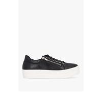 Tippie Black Leather Reptile Double Zip Trainers - Black Reptile / 36