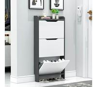 Tipping Bucket Design Shoe Cabinet, Ultra-Thin Shoe Storage Cupboard, Artificial Board Shoe Rack, Storage Cabinet for Sneakers