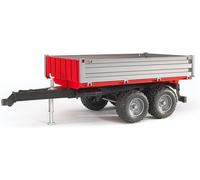 Bruder Toys 02019 Red / Grey Twin Axle Tipping Tipper Trailer 1:16 Scale