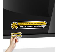 Tips are Greatly Appreciated 2 Small Sticker | Please Rate 5 Stars Tips Appreciated Sticker Sign | 1x5 Inches Permanent Waterproof UV Resistant Glossy Vinyl Sticker | Rate me 5 Stars Sticker Sign