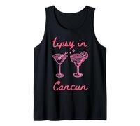 Tipsy in Cancun Tropical Cocktail Drinking Vibes Womens Top Tank Top