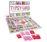 Tipsy Land Adult Party Board Game, 75+ Unique Spaces, for Dares, Confessions & Competitions, Adult Party Game, Splash Resistant Board & Waterproof Cards, Fun Board Games for Adults