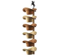 TIPSYTREE Cowboy Hat Holder, Cowboy Hat Rack for Wall Holds up to 6 Hats, Western Wooden & Metal Hat Racks Rustic Rider Sign Board Decor Wall Storage Hat Holder Organizer for Hat Racks Room