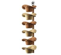 TIPSYTREE Cowboy Hat Holder, Cowboy Hat Rack for Wall Holds up to 6 Hats, Western Wooden & Metal Hat Racks Rustic Star Sign Board Decor Wall Storage Hat Holder Organizer for Hat Racks Room
