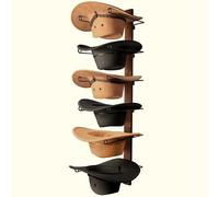 TIPSYTREE Cowboy Hat Holder, Cowboy Hat Rack for Wall Holds up to 6 Hats, Wooden & Metal Rustic Hat Racks Western Decor Wall Storage Hat Holder Organizer for Hat Racks Room