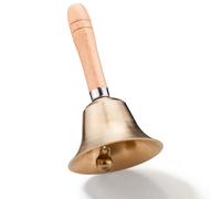 TIPTAP Loud Solid Brass Handbell, 3.15IN Hand Call Bell with Wooden Handle, Ringing Bells for Wedding, Animal Training,Dinner, Meditation, Musical Teaching, Service and More