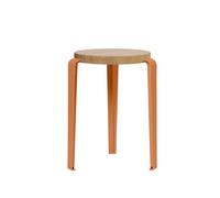 TipToe LOU Stool Oak/Tangerine Red