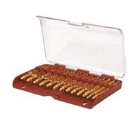 Tipton 13 Piece Bronze Bristle Rifle Bore Brush Set - Caliber specific sets of brushes, Contained in a durable, hinged box with marked cavities