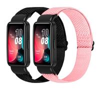 Tiptops Elastic Straps Compatible with Huawei Band 8/Huawei Band 9/Huawei Band 10 Men Women, 2 Pack Adjustable Stretchy Bracelets Sport Nylon Replacement Bracelet for Huawei Band 8/9/10(NFC)