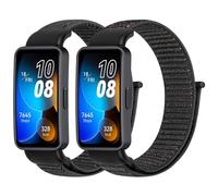 Tiptops Nylon Strap Compatible for Huawei Band 10/Huawei Band 9/Huawei Band 8 Women Men, 2 Pack Breathable Nylon Wristband Sport Solo Loop Replacement Straps for Huawei Band 8/9/10 (NFC)