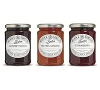 Tiptree Wilkin & Sons Ltd Conserve & Marmalade Bundle - Raspberry Seedless, No Peel Orange & Strawberry - 3 x 340g Jars