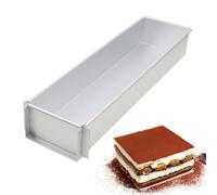 Tiramisu Cake Mold - Durble Thickened Aluminum Alloy, Ice Cream Cake Pan | Versatile Rectangle Baking Dish Mould, Movable Cake Cheesecake Sheet Pan for Wedding Party Birthday, 15.74x3.93x2.36 in