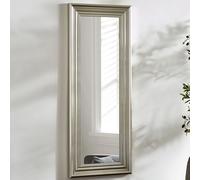 tirana tall rectangular dressing mirror with silver wooden frame