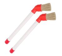 Tire Brush, 2Pcs Tire Shine Applicator, Portable Curved High Density Brush with Stiff Bristles for Paste-Style Mounting Lubricants, Angled to Fit Between Bead and Rim for Home Daily Use