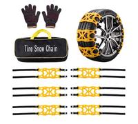 Tire Chains 6 Pieces Universal Strong Traction Anti Slip Straps | Universal Anti Slip Tire Chains for Winter Ice Mud SUVs Vehicles Outdoor Parking Urgency Stuck Ice Mud
