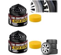 Tire Coating Paste,Premium Tire Coating & Trim Restorer,Powerful Wheel Cleaning Refurbish Wax,Long-Lasting UV Protection,Bring Back the Deep Black Shine to Rubber and Plastic