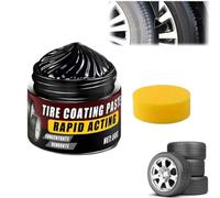 Tire Coating Paste,Premium Tire Coating & Trim Restorer,Powerful Wheel Cleaning Refurbish Wax,Long-Lasting UV Protection,Bring Back the Deep Black Shine to Rubber and Plastic