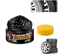 Tire Coating Paste,Premium Tire Coating & Trim Restorer,Powerful Wheel Cleaning Refurbish Wax,Long-Lasting UV Protection,Bring Back the Deep Black Shine to Rubber and Plastic