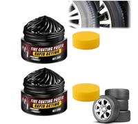 Tire Coating Paste,Premium Tire Coating & Trim Restorer,Powerful Wheel Cleaning Refurbish Wax,Long-Lasting UV Protection,Bring Back the Deep Black Shine to Rubber and Plastic