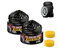 Tire Coating Paste, Tire Polishing Paste, Premium TireCoating &trim Restorer: Bring Back the Original Deep Black Shine to Rubber and Plastic, TireCoatingPaste Rapid Acting (2PCS)