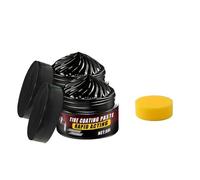 Tire Coating Trim Restorer, Bring Back Original Deep Black Shine Rubber Plastic Car Polishing Balm Cream Wax Wheel Sponge Nourish Renewal Restores Care Gloss Interior Auto Cleaning (30g, 2 Pcs)