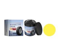Tire Coating Wax - Portable Car Tire Black Brightener Wax | 100g Tyre Polishing Paste Cleaning & Blackening with Sponge | Reusable Car Waxs Polish Applicator for Truck Motorcycle RV