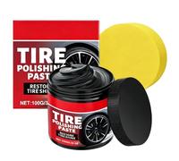 Tire Dressing - 100g Long Lasting UV Protection Paste - Car Tyre Shine Restorer with Applicator Sponge for Cars Trucks SUVs RV Wheel Care Maintenance Exterior Finish