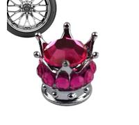 Tire Dust Cover Rhinestone Tire Air Valve Cap Set Stem Cover Accessories | Colorful Crown for Car Truck SUV Motorcycle Bike Bicycle ATV SXS Scooter 4x4 Golf Cart Trailer RV Camper Sedan Coupe Hot Pink