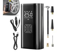 Tire Inflator: Electric Cordless Air Pump, Digital Display Compressor | Portable Lightweight Rechargeable Smart Stop Function, Fast Motorcycle Ball Inflator for B