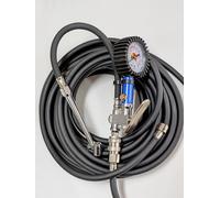 Tire Inflator Flexible Hose, Air line, 10m, for HGV with Pressure Gauge Gun with Dual Head Chuck