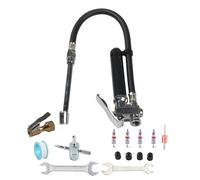 Tire Inflator Gauge With Wrench Flexible Air Tires Pressure 120PSI Valves Cores Removal Double Heads Air Chucks Tire Inflator With