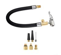 Tire Inflator Hose Kit 10in Lock-On Adapter | 10-inch extension tube, lock-on mechanism, leak-free inflation, fits portable compressors, car SUV truck