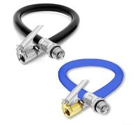 Tire Inflator Hose Set For Air Pumps Compatible With Cars And Bicycles Metal Hinged Replacement Tube And Black Two Pieces For Versatile Vehicle Use