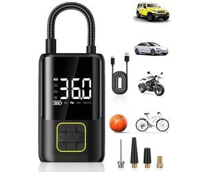 Tire Inflator Portable Air Compressor, 150 PSI Air Pump for Car Tires, One Click Smart Air Pump Tire Inflator for Car, Motorcycle, Bicycle and More with Tire Pressure Gauge