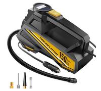 Tire Inflator Portable Air Compressor 150PSI, 12V DC Cordless 6X Faster Auto Pump with Digital Gauge & Emergency Light for Car Tires, Motorcycle, Bike, Ball