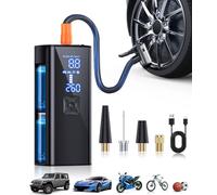 Tire Inflator Portable Air Compressor, 150PSI & 25000mAh air Pump for car Tires with Tire Pressure Gauge Led Light, 2X Faster Cordless Tire Pump for Car, Motorcycle, Bicycle and Ball