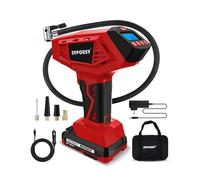 Tire Inflator Portable Air Compressor, 160PSI Cordless Handheld Tire Pump with 20V Battery & 12V DC Dual Power, 4X Faster Inflation, Auto Shut Off, Digital Gauge for Car, Motorcycle, Bicycle, E-Bike