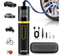 Tire Inflator Portable Air Compressor, Omont 150PSI Electric Bike Tire Pump Cordless Air Pump for Car Tires, 4X Faster Portable Tire Inflator with Digital Pressure Gauge for Car Bike Motorcycle Ball