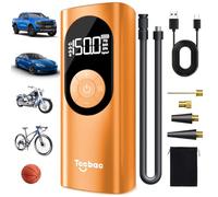 Tire Inflator Portable Air Compressor with Auto Shut-Off and Led Light, 150PSI Cordless Air Pump with Digital Pressure Gauge, 20s Fast Inflate Electric Bike Pump for Car, Motorcycle, Bicycle, Ball