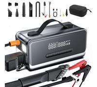 Tire Inflator Portable Air Compressor with Jump Starter, Cordless Air Pump with Vacuum Cleaner and Blower Functions, Faster Inflation, Auto Shut-Off, LED Light for Car, Bike, Motorcycle and Balls