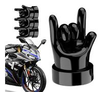 Tire Middle Finger Stem Caps - UV Degradation Correction Solution Funny Valve Covers, Precision Threaded Design, Dustproof Seal Protector + Standard 8V1 Diameter, Resin Robust | for Motorcycle