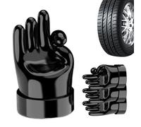 Tire Middle Finger Stem Caps - UV Degradation Correction Solution Funny Valve Covers, Precision Threaded Design, Dustproof Seal Protector + Standard 8V1 Diameter, Resin Robust | for Motorcycle