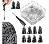 Tire Plug Kit - Portable Flat Tire Repair Screw Plugs Set | Heavy duty rubber puncture repair plugs with multiple sizes for motorcycle, truck and vehicle tires at home or on the road.