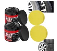 Tire Polishing Paste,Car Tire Shine with Sponge,Tires Coating Paste,Tires Coating & Trim Restorer,Wheel Cleaning Refurbish Wax,Long-Lasting UV Protection with Wet Gloss Look Finish for Car