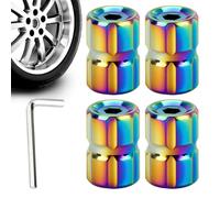 Tire Pressure Caps, Leak-Proof Air Valve Covers, 4-Pack Wheel Accessories, Fit For Car Motorcycle Bike For Most Vehicle Types, Cars, Trucks, RV, Gray, Silver, Gold, Color