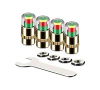 Tire Pressure Monitor Cap - 65g 4 Piece Set, Hexagonal Wrench Nut Included, Built In Gauge System, Energy Efficiency Enhancer | Smart Tires Caps Secure Seal For Vehicle Owner Safety Convenience Use