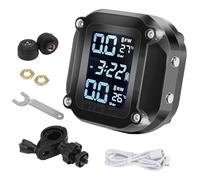 Tire Pressure Monitor | Pressure Sensor with LCD Display | Waterproof Real Time De System with External Sensor - For Motorcycle And Scooter Road Safety