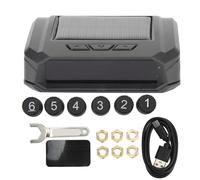 Tire Pressure Monitoring System, 6 Wheel Truck TPMS Tire Pressure Monitor System with Solar Charger and LCD HD Large Screen, 6 Sensors, Tire Monitoring System for Light Truck RV