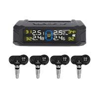 Tire Pressure Monitoring System, TPMS Solar Wireless Tyre Pressure Monitor with LCD Display, 6 Alarm Modes & 4 Internal Sensors, Real-time Display Tire Pressure Monitoring System