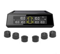 Tire Pressure Monitoring System TPMS, Wireless Solar Power TPMS LCD Real-time Display Car Alarm System Tire Pressure Range(external)